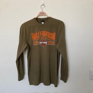 Harley Davidson Tee Shirt Long Sleeve Olive Green H-D of Scottsdale Men's Large